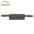 Wholesale New Natural Black Granite Rolling Pin With Wooden Handle